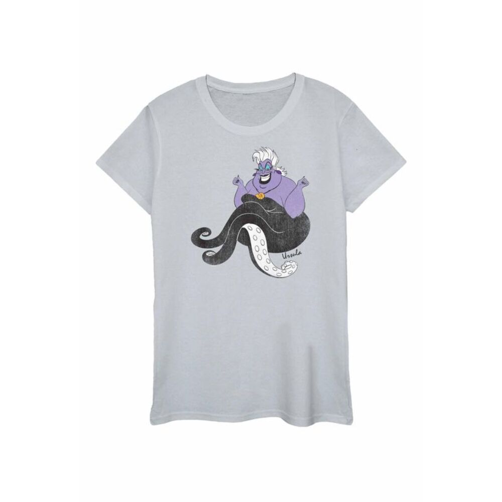 The Little Mermaid Womens/Ladies Classic Ursula Heather T-Shirt / Heather Grey